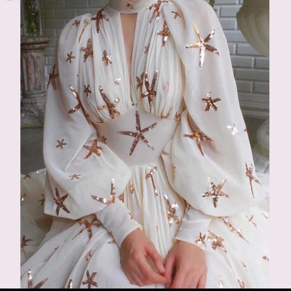 🆕 Sequin Beach Star Sheer Summer Maxi Dress S:Sm - Picture 7 of 9